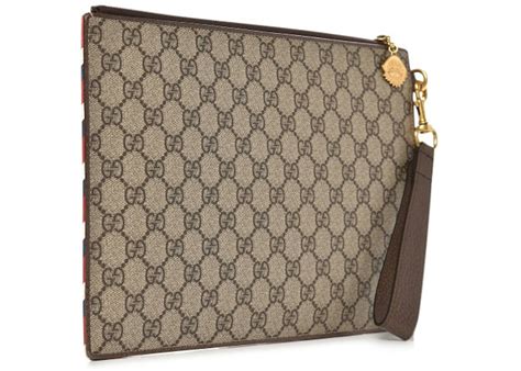 gucci zip pouch monogram gg supreme courrier beige ebony|GG Supreme small messenger bag in beige and .